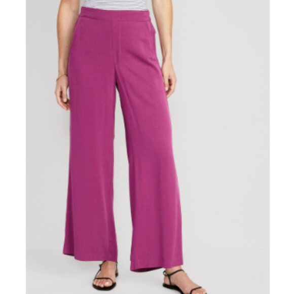 Old Navy Pants - Old Navy Playa Soft Spun Wide Leg Pants Hot Pink SZ Large